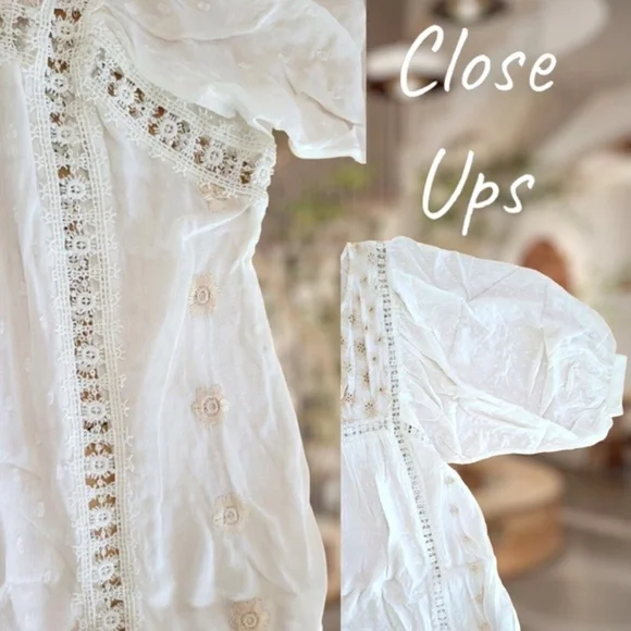 FREE PEOPLE Charlotte Embroidered Swiss Dot Relaxed Tunic/Dress-SM NWT - Picture 12 of 16